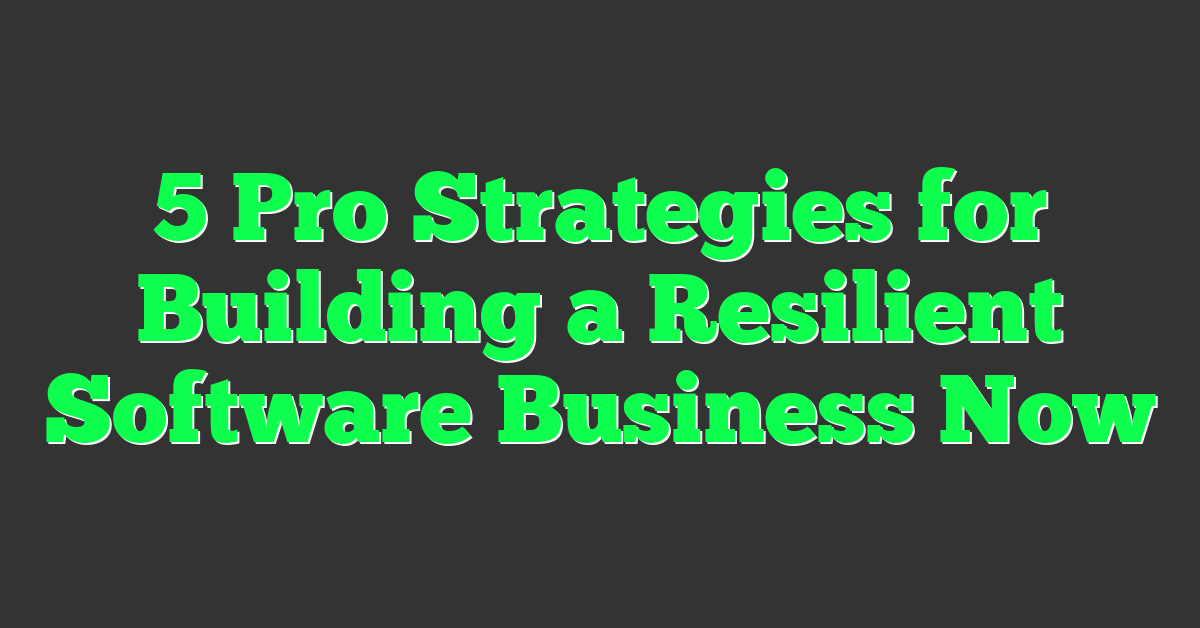 5 Pro Strategies for Building a Resilient Software Business Now