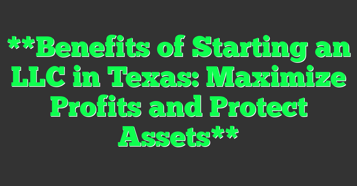 **Benefits of Starting an LLC in Texas: Maximize Profits and Protect Assets**