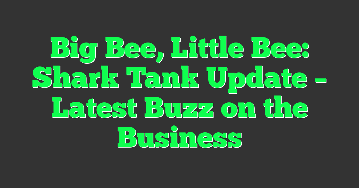 Big Bee, Little Bee: Shark Tank Update – Latest Buzz on the Business