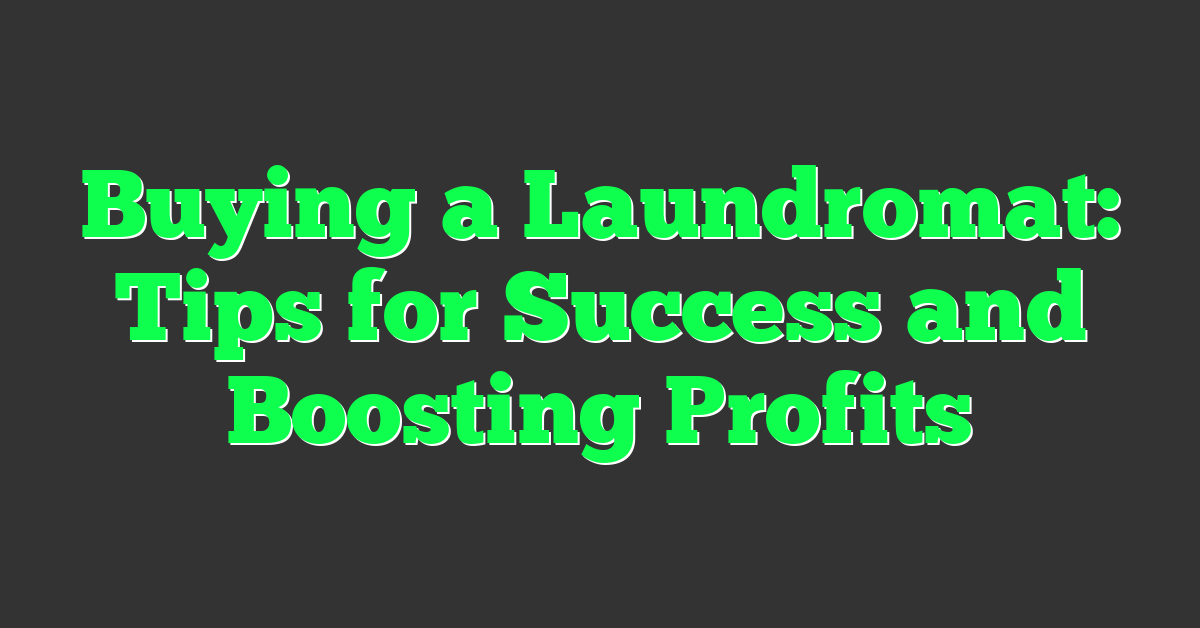 Buying a Laundromat: Tips for Success and Boosting Profits