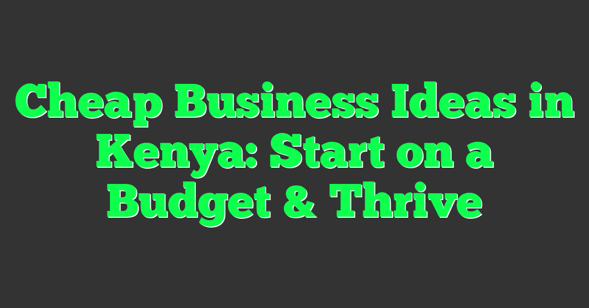 Cheap Business Ideas in Kenya: Start on a Budget & Thrive