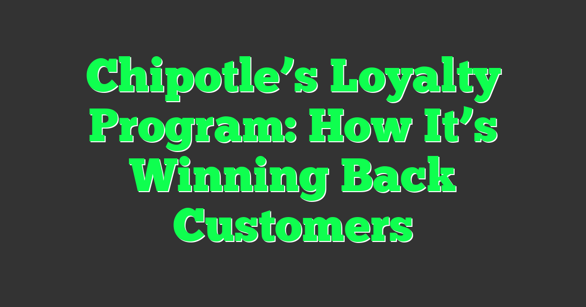 Chipotle’s Loyalty Program: How It’s Winning Back Customers