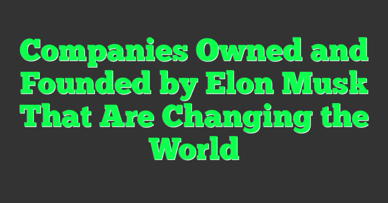 Companies Owned and Founded by Elon Musk That Are Changing the World ...