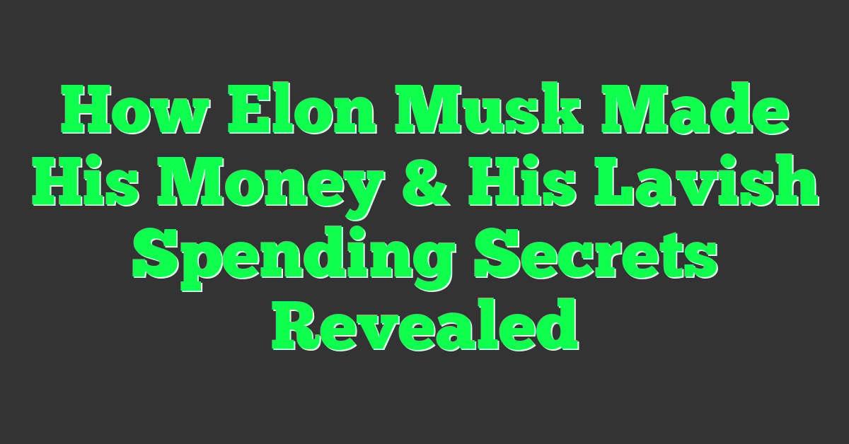 How Elon Musk Made His Money & His Lavish Spending Secrets Revealed