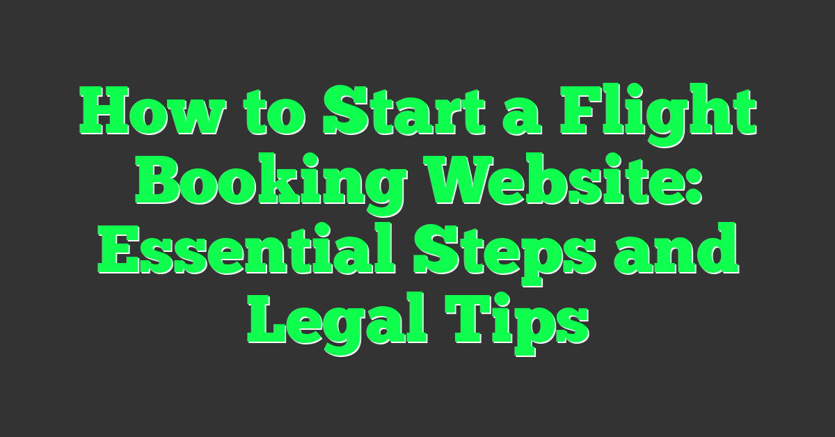 How to Start a Flight Booking Website: Essential Steps and Legal Tips
