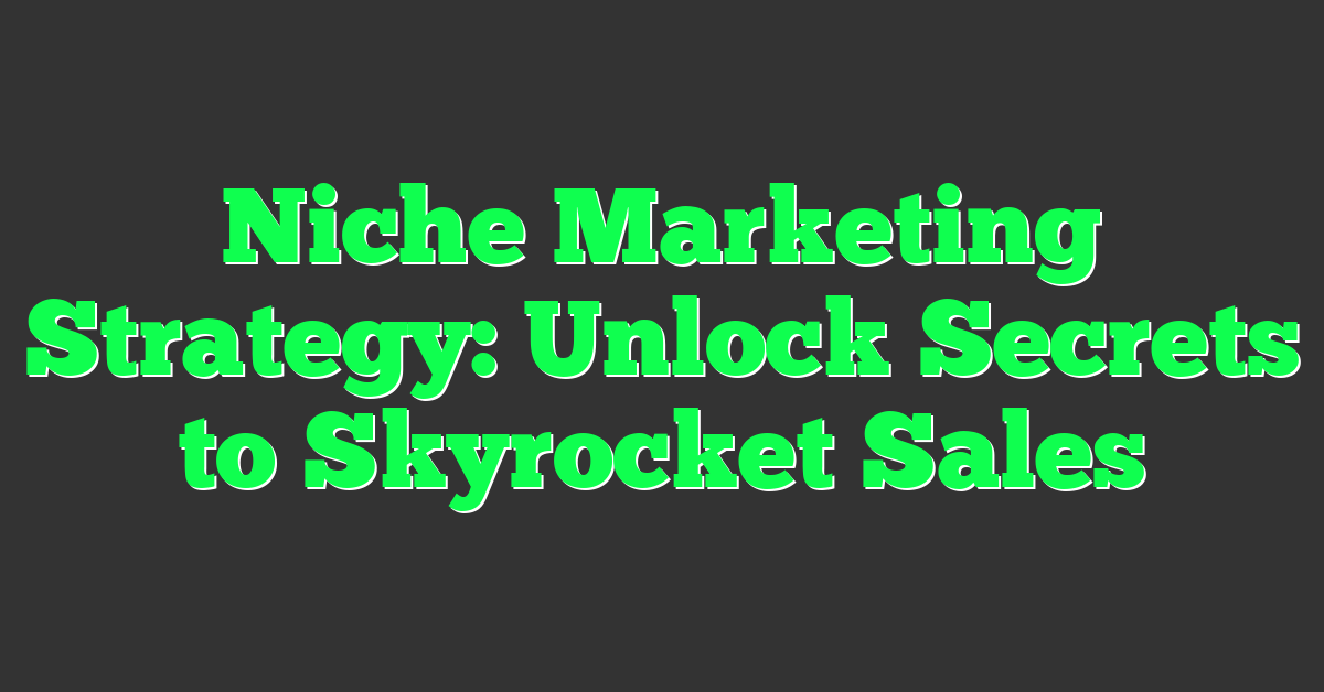 Niche Marketing Strategy: Unlock Secrets to Skyrocket Sales