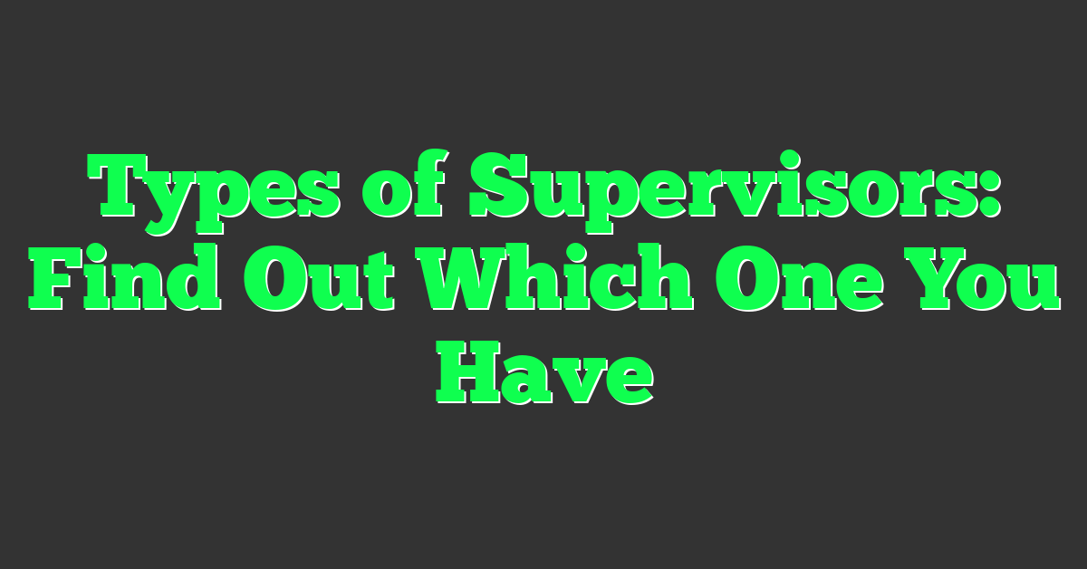 Types of Supervisors: Find Out Which One You Have