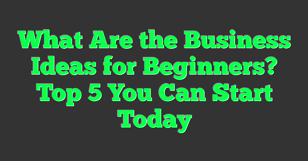 What Are the Business Ideas for Beginners? Top 5 You Can Start Today