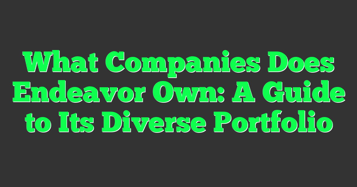 What Companies Does Endeavor Own: A Guide to Its Diverse Portfolio