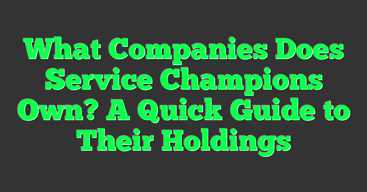 What Companies Does Service Champions Own? A Quick Guide to Their Holdings