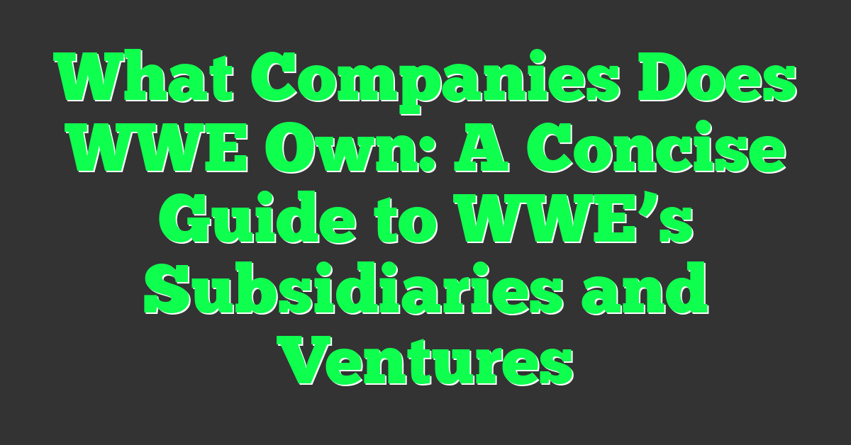 What Companies Does WWE Own: A Concise Guide to WWE’s Subsidiaries and Ventures
