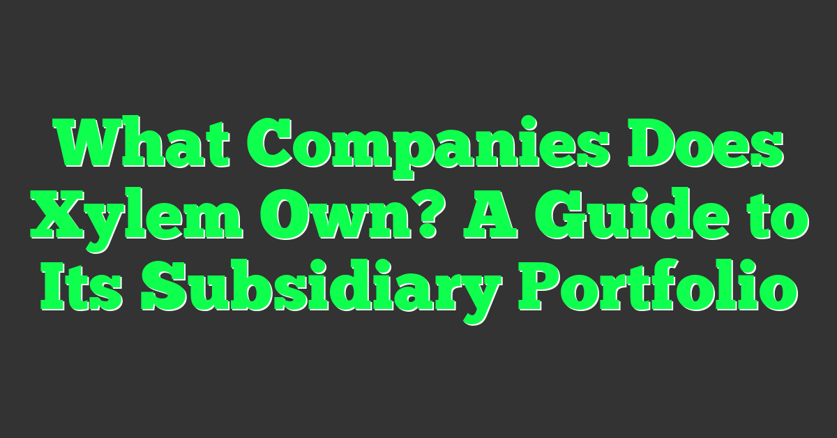 What Companies Does Xylem Own? A Guide to Its Subsidiary Portfolio