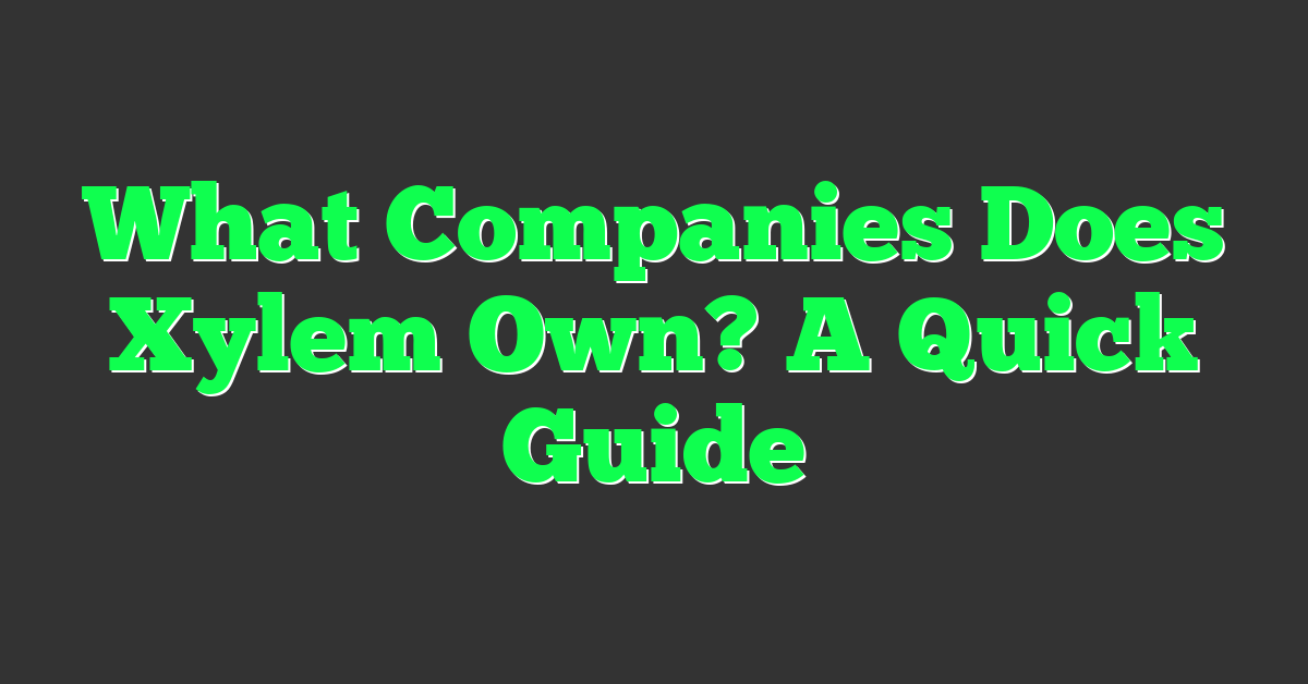 What Companies Does Xylem Own? A Quick Guide