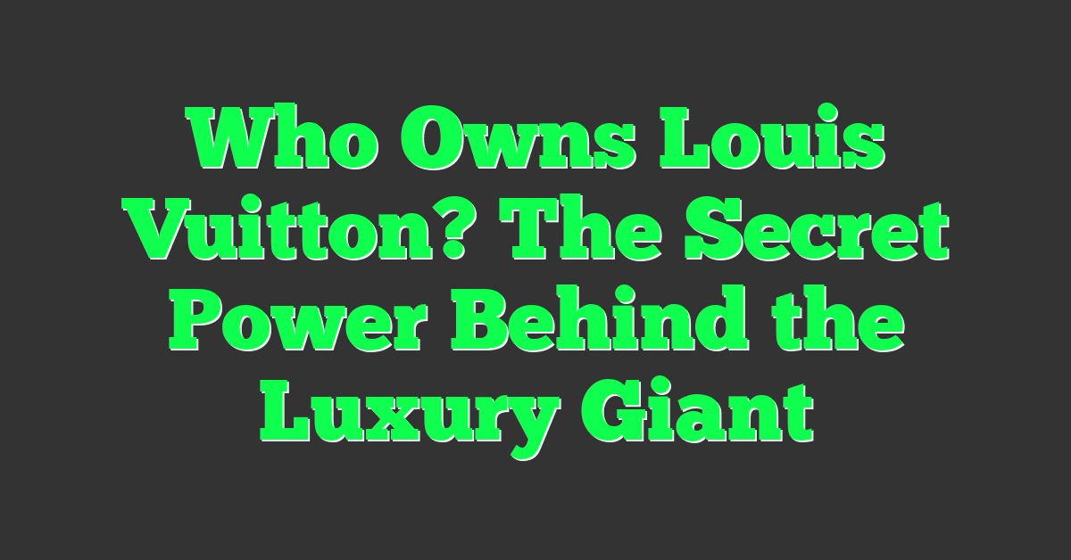 Who Owns Louis Vuitton? The Secret Power Behind the Luxury Giant