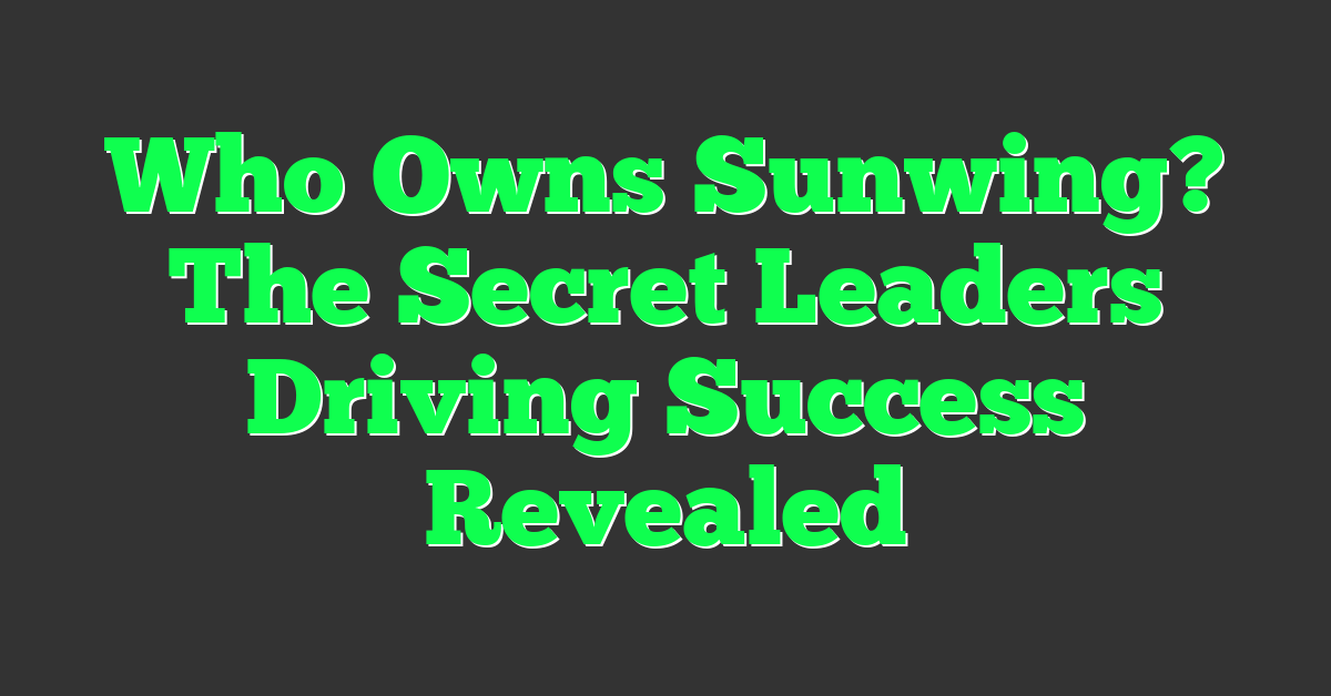 Who Owns Sunwing? The Secret Leaders Driving Success Revealed